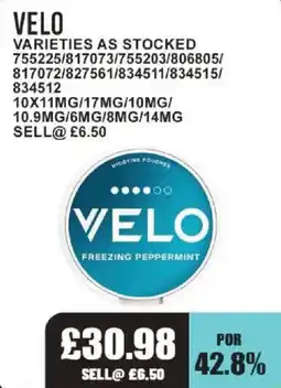 Bestway Velo freezing peppermint offer