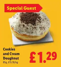 Lidl Cookies and Cream Doughnut offer
