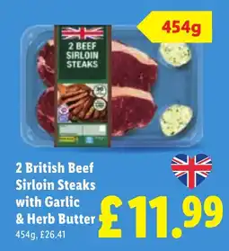 Lidl 2 British Beef Sirloin Steaks offer