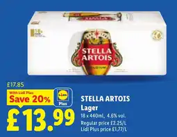 Lidl Stella Artois Lager offer