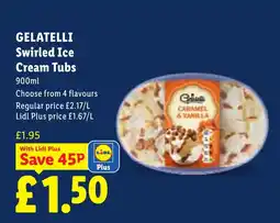 Lidl Gelatelli Swirled Ice Cream Tubs offer