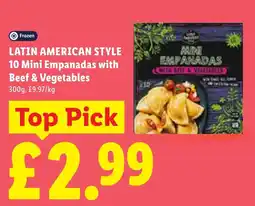 Lidl Latin american style mini empanadas with beef & vegetables offer