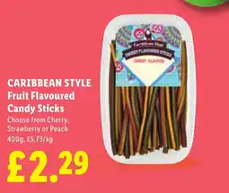Lidl Caribbean style fruit flavoured candy sticks offer