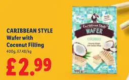 Lidl Caribbean style wafer with coconut filling offer