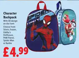 Lidl Character Backpack offer