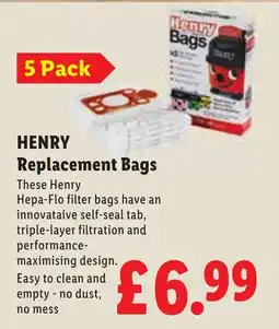 Lidl Henry replacement bags offer