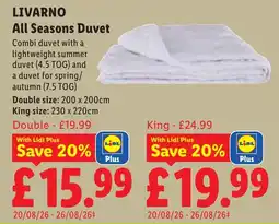 Lidl All Seasons Duvet offer
