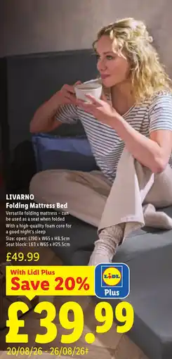 Lidl Livarno Folding Mattress Bed offer