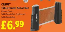 Lidl Crivit table tennis set or net offer