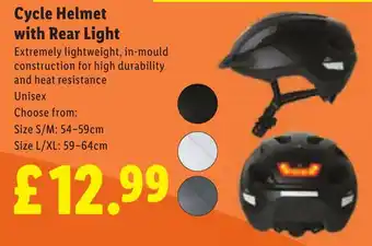 Cycle Helmet with Rear Light