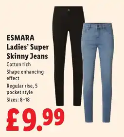 Lidl Esmara ladies' super skinny jeans offer