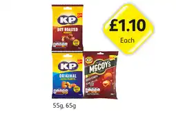 Londis KP Dry Roasted Peanuts, Original, McCoys Coated Peanuts offer