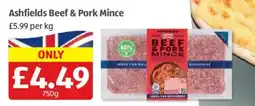 Aldi Ashfields beef & pork mince offer