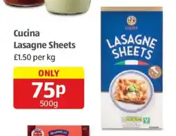 Aldi Cucina lasagne sheets offer