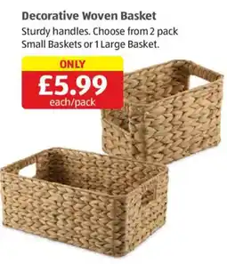 Aldi Decorative Woven Basket offer