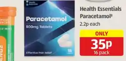 Aldi Health Essentials Paracetamol offer
