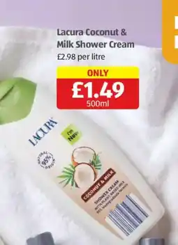 Aldi Lacura coconut & milk shower cream offer