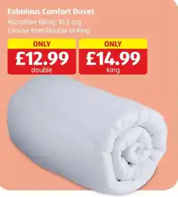 Aldi Fabulous Comfort Duvet offer