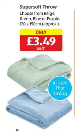 Aldi Supersoft Throw offer