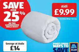 Aldi Slumberdown single duvet offer