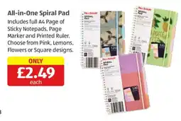Aldi Penbrook all-in-one spiral pad offer