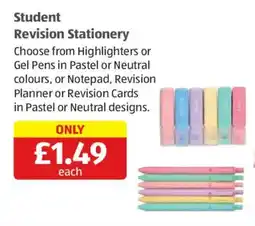 Aldi Student Revision Stationery offer