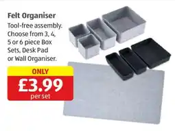 Aldi Felt Organiser offer