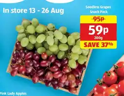 Aldi Seedless Grapes Snack Pack offer