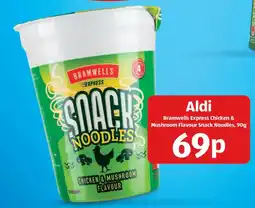 Aldi Aldi Bramwells Express Chicken & Mushroom Flavour Snack Noodles offer