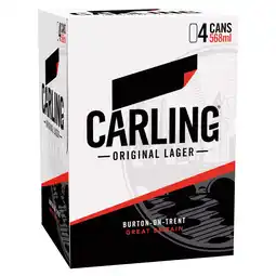 Iceland Carling Original Lager Beer 4 x 568ml Can offer