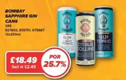 Bestway Bombay sapphire gin cans offer