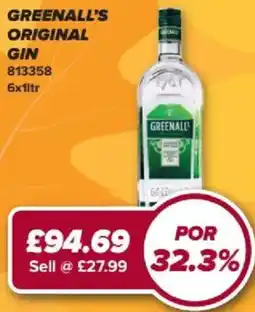 Bestway Greenall's original gin offer