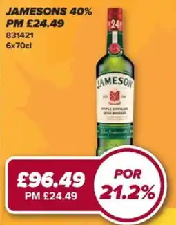 Bestway Jameson Irish Whiskey offer