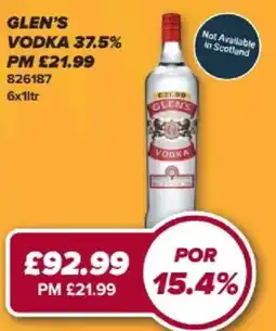 Bestway Glen's vodka offer