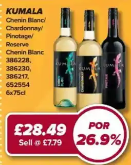 Bestway Kumala chenin blanc chardonnay pinotage reserve offer