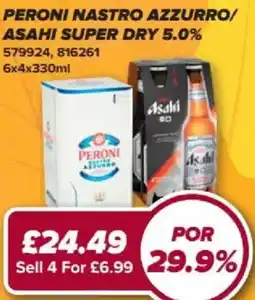 Bestway Peroni Nastro Azzurro Asahi Super Dry offer