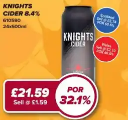 Bestway Knights cider offer