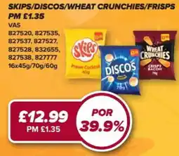 Bestway Skips discos wheat crunchies frisps offer