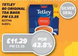 Bestway Tetley 80 original tea bags offer