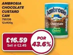 Bestway Ambrosia chocolate custard can offer