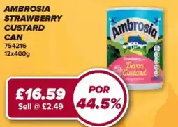 Bestway Ambrosia strawberry custard can offer