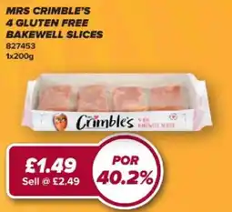 Bestway Mrs Crimble's 4 gluten free bakewell slices offer