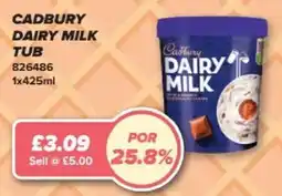 Bestway Cadbury dairy milk tub offer