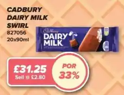 Bestway Cadbury dairy milk swirl offer