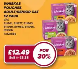Bestway Whiskas pouches adult/senior cat offer