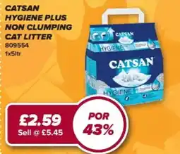 Bestway Catsan hygiene plus non clumping cat litter offer