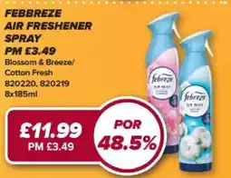 Bestway Febreze air freshener spray offer