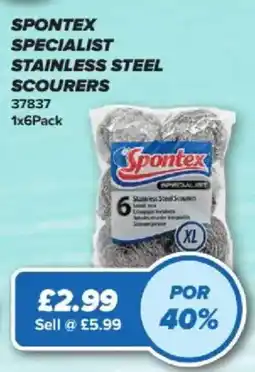 Bestway Spontex specialist stainless steel scourers offer