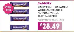 Bestway Cadbury dairy milk - caramel/wholenut/fruit & nut/dairy milk offer