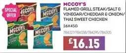 Bestway McCoy's Flamed Grill Steak Salt & Vinegar/Cheddar & Onion/Thai Sweet Chicken offer